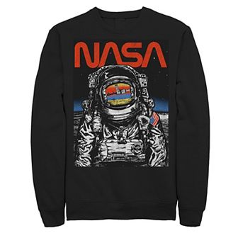 Men's NASA Astronaut Moon Reflection Vintage Retro Sweatshirt