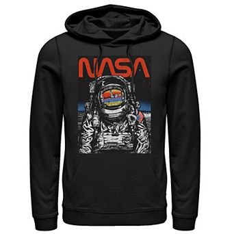 Men's NASA Astronaut Moon Reflection Vintage Retro Hoodie