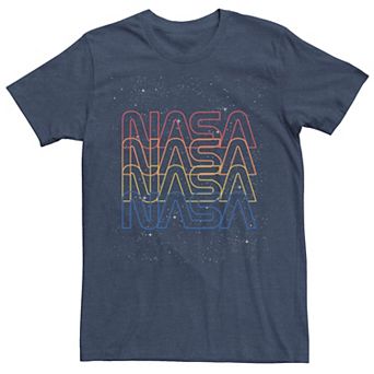 Men's NASA Neon Space Logo Color Fade Tee