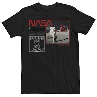 Men's NASA Astronaut Vitruvian American Flag Photo Tee
