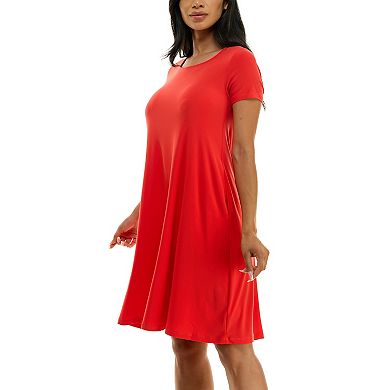 Women's Nina Leonard Lace-Up Back Swing Dress