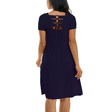 Women's Nina Leonard Lace-Up Back Swing Dress