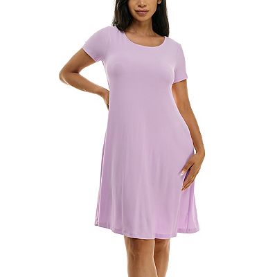 Nina Leonard Women's V neck trapeze pocket Dress, Medium