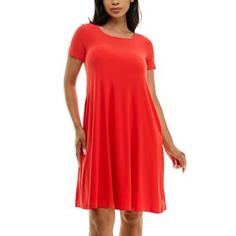 Women's Nina Leonard Lace-Up Back Swing Dress