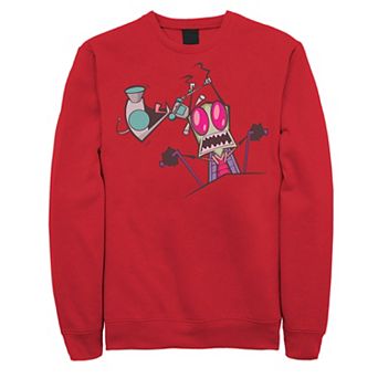 Men's Nickelodeon Invader Zim Gir Pulling Zim's Antennas Portrait Sweatshirt