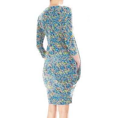 Women's Nina Leonard Print Draped Tunic Dress
