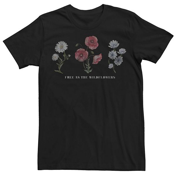 Men's Free As The Wildflowers Red White And Blue Tee