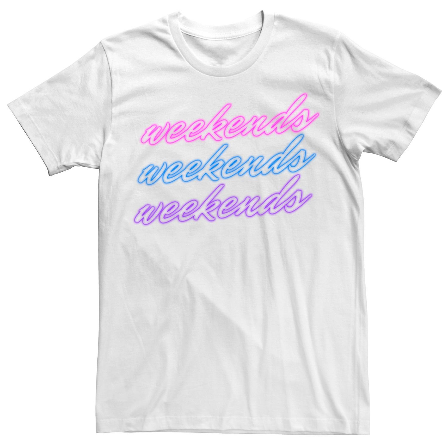 Image for Licensed Character Men's Weekends Neon Cursive Tee at Kohl's.