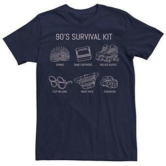 Men's 90s Survival Kit Collage Line Sketch Tee