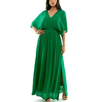 Women's Nina Leonard Smocked Maxi Dress