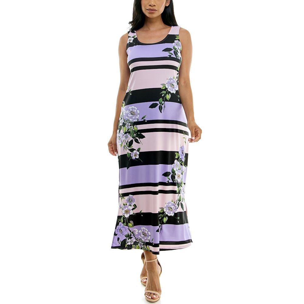 chinese dress ladies Nina Leonard Women's Plus Size Elastic Waist Sleeveless Maxi Dress –  Biggybargains main image 1