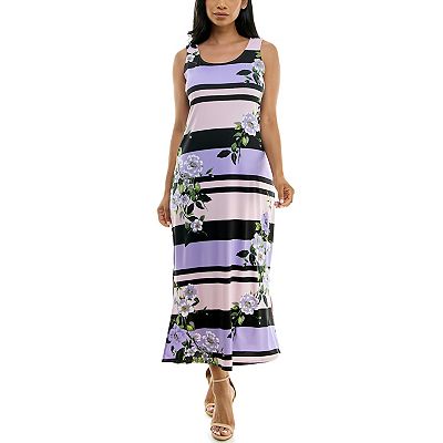 Women's Nina Leonard Print Maxi Dress, Size: Small, Navy Blush
