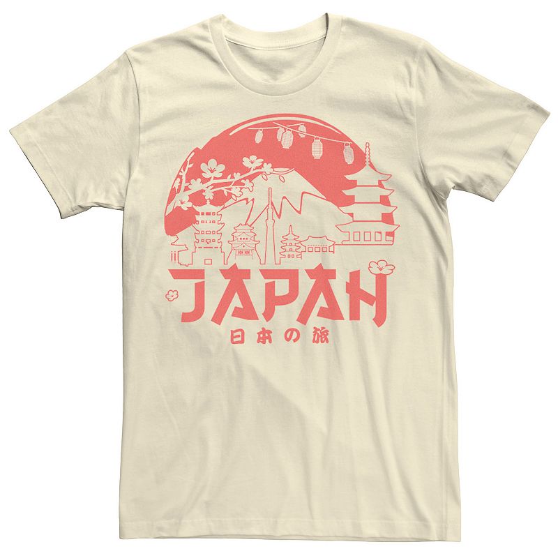 Licensed Character Men's Travel Apparel Japan Cherry Blossoms Tee, Size: Small, Natural