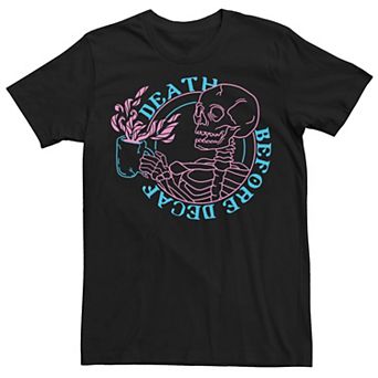 Men's Death Before Decaf Neon Skeleton Tee