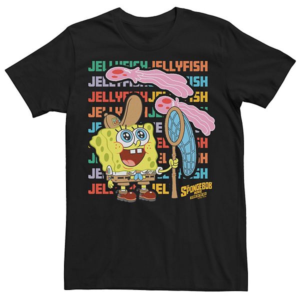 Men's SpongeBob Sponge On The Run Jellyfish Stack Tee