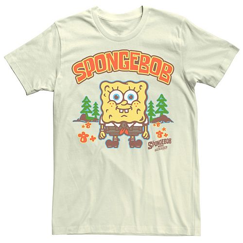 Men S Spongebob Sponge On The Run At Camp Smile Tee