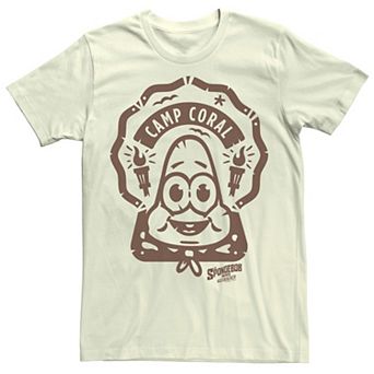 Men's SpongeBob Sponge On The Run Camp Coral Patrick Badge Tee