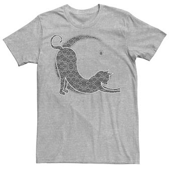 Men's Halloween Lacey Black Cat Crescent Moon Tee