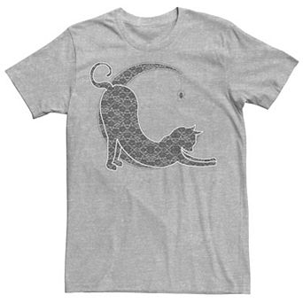 Men's Halloween Lacey Black Cat Crescent Moon Tee