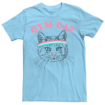 Men's Gym Cat Outline With Headband Tee