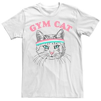 Men's Gym Cat Outline With Headband Tee