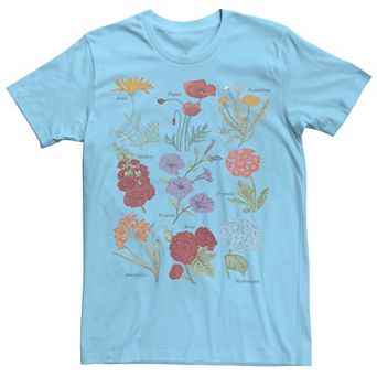 Men's Flower Names Sketched Tee