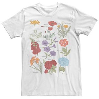 Men's Flower Names Sketched Tee