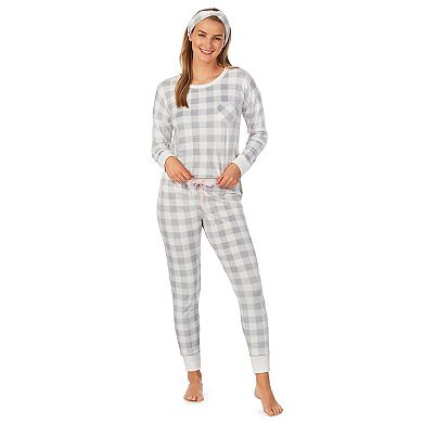 Women's & Petite Cuddl Duds® Fleece Pajama Top, Pajama Pants & Headband Set