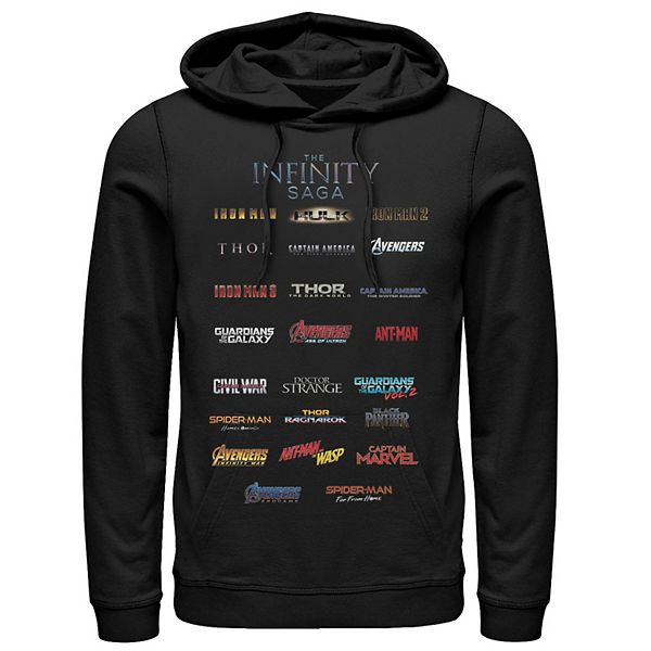 Men's Marvel The Infinity Saga Film Logo Stack Hoodie