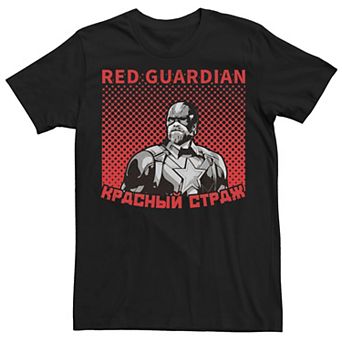 Men's Marvel Black Widow Halftone Red Guardian Portrait Tee