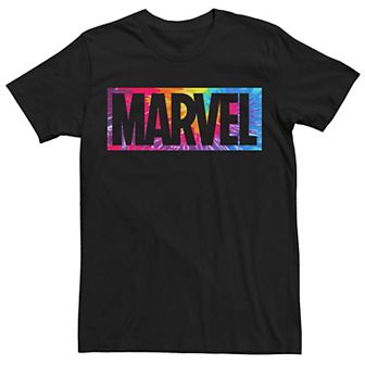 Men's Marvel Tie Dye Box Logo Typo Tee
