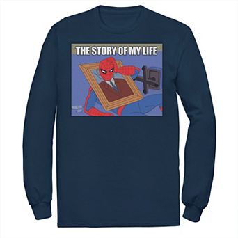 Men's Marvel Spider-Man The Story Of My Life Humor Portrait Tee