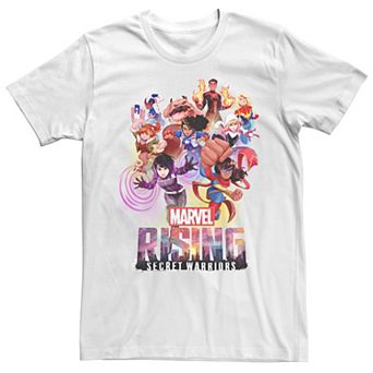 Men's Marvel Rising Secret Warriors Hero Action Pose Collage Tee