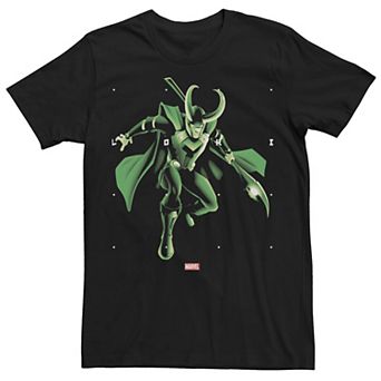 Men's Marvel Loki Halftone Word Stack Portrait Tee