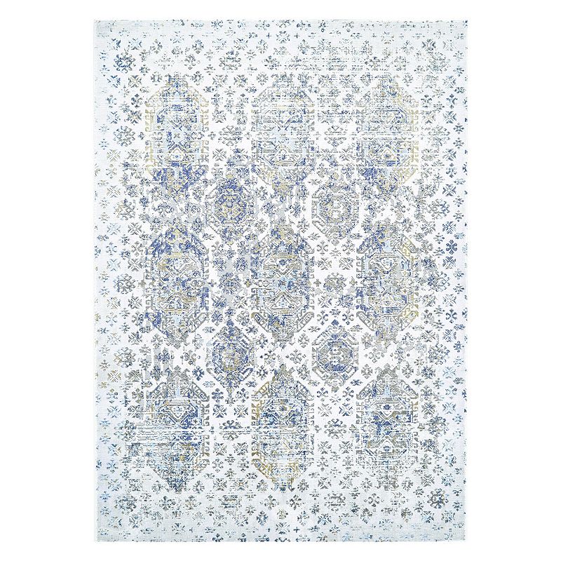 Weave & Wander Crowford White Ornamental Area Rug, 6.5X9.5 Ft