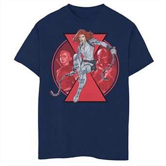 Boys 6-20 Marvel Black Widow Group Shot Team Logo Graphic Tee