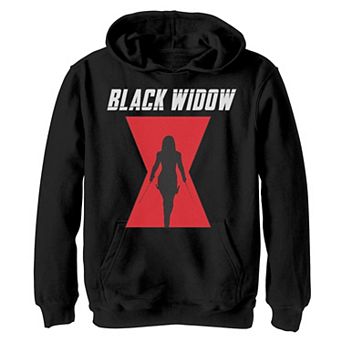 Boys 8-20 Marvel Black Widow Logo Silhouette Graphic Fleece Pullover
