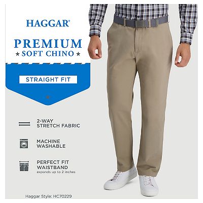 Men's Haggar Premium Straight-Leg Flat-Front Chino Pants