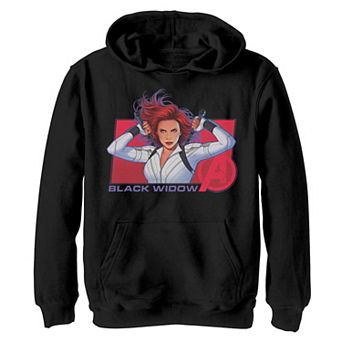 Boys 8-20 Marvel Black Widow Purple Hue Portrait Graphic Fleece Pullover