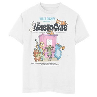 Disney's Aristocats Boys 8-20 Group Shot Classic Poster Graphic Tee