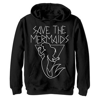 Boys 8-20 Disney The Little Mermaid Save The Mermaids Line Art Graphic Fleece Pullover