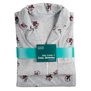 Women's Croft & Barrow® Velour Pajama Shirt & Pajama Pants Set