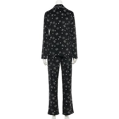 Women's Croft & Barrow® Velour Pajama Shirt & Pajama Pants Set