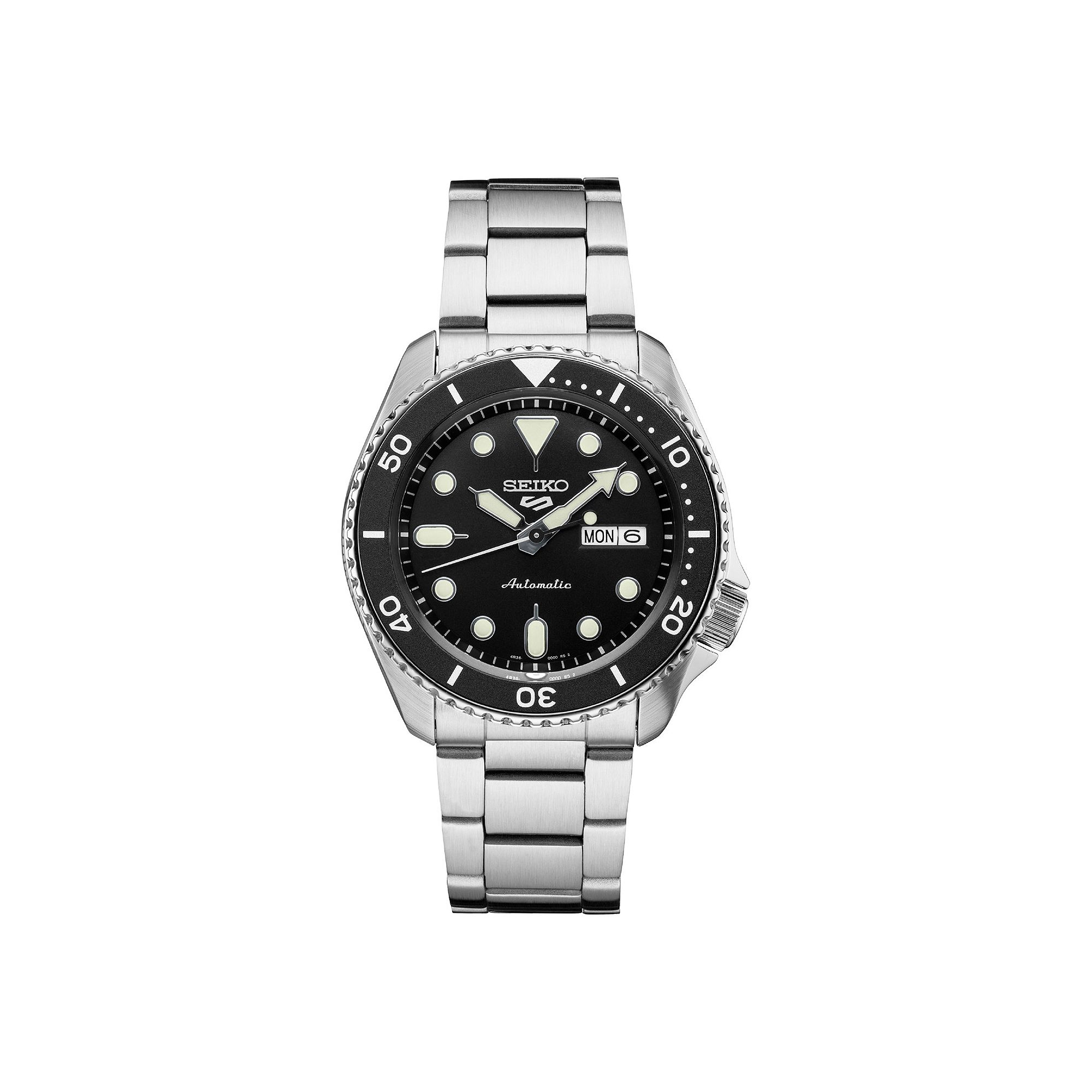 Mens Seiko 5 Sports Automatic Watch - SRPD55, Size: Large, Silver