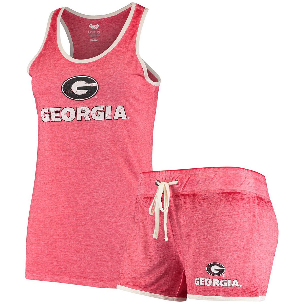 Women's Concepts Sport Red Georgia Bulldogs Loyalty Racerback Tank Top & Shorts Sleep Set