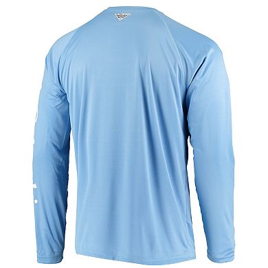 Men's Columbia PFG Carolina Blue North Carolina Tar Heels Terminal Tackle Omni-Shade Long Sleeve T-Shirt