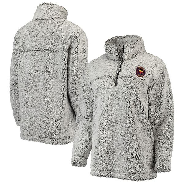 Women's Gray Buffalo Bills Sherpa Quarter-Zip Pullover Jacket