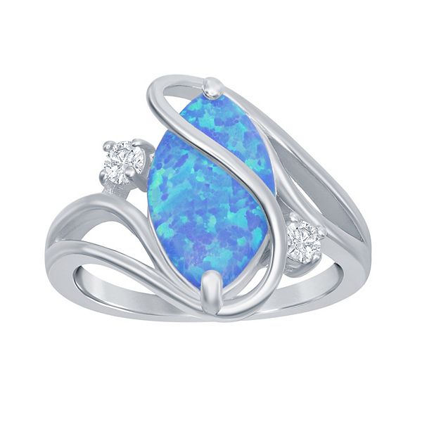 Blue opal hot sale diamond ring