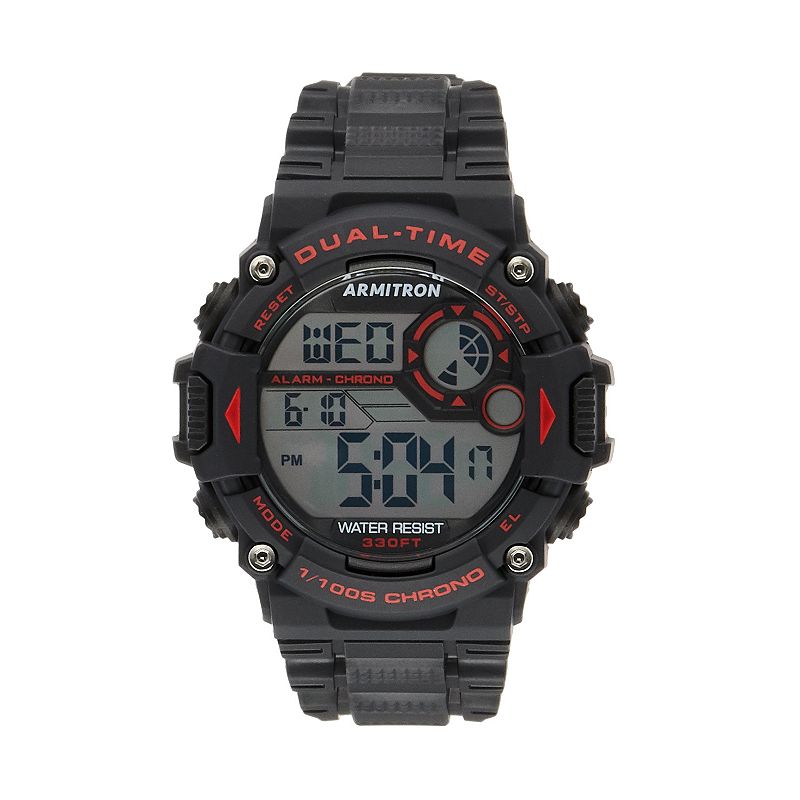 Armitron Pro Sport Extra Large LCD Digital Watch - 40-8356RED, Men's, Size: XL, Black