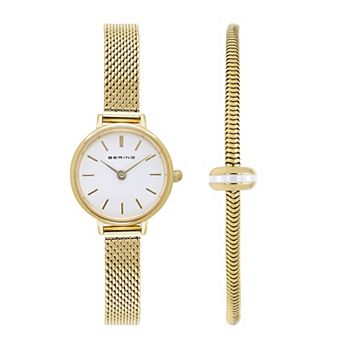 BERING Women's Gold-Tone Watch, Bracelet & Charm Set - 11022-334-1-GWP190